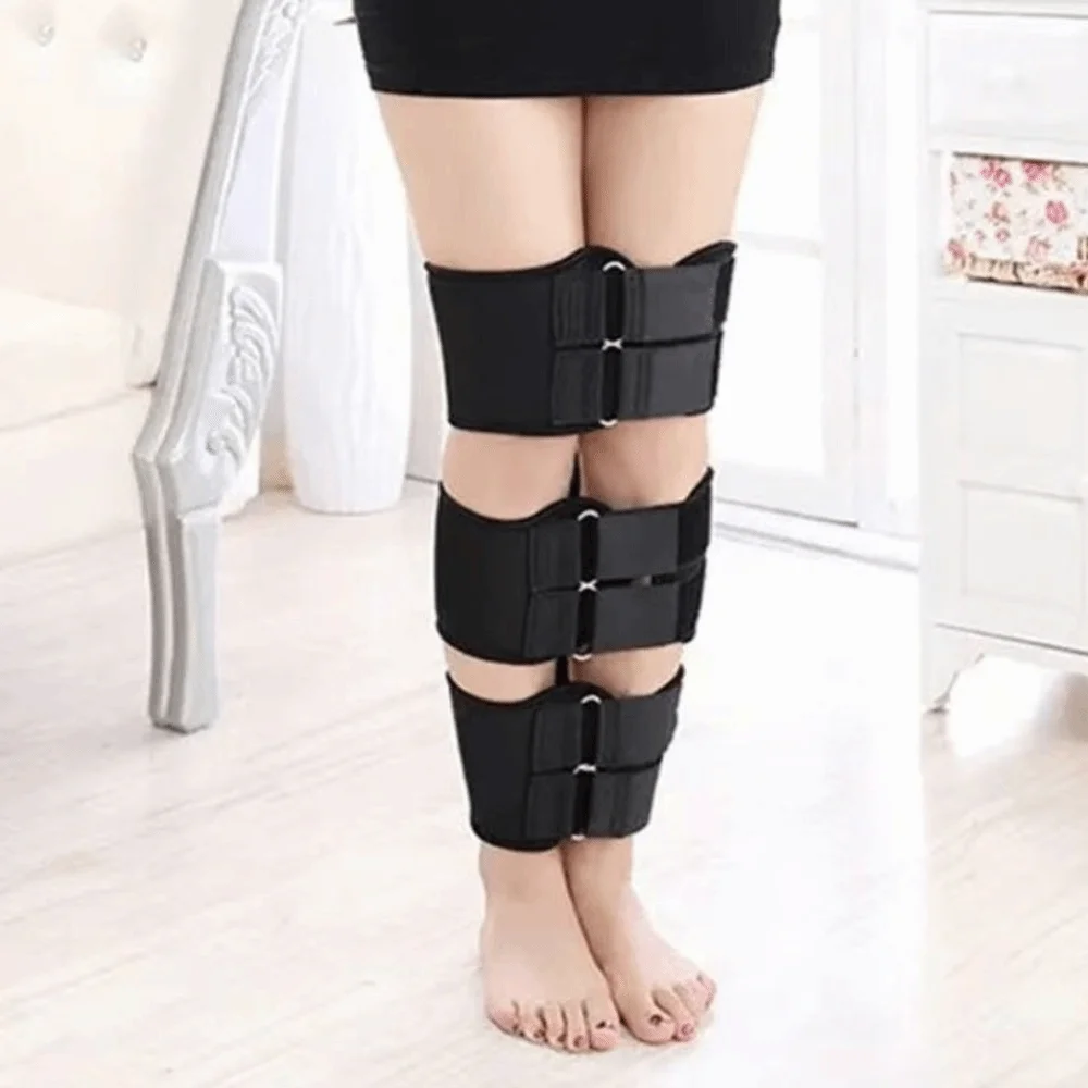 3Pcs/Set Adjustable Legs Posture Corrector Legs Protectors Effective Legs Correction Belts Black Multi-functional