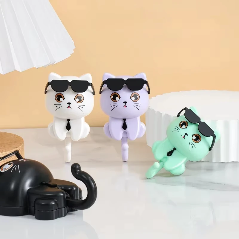 1pcs Kitten Hooks Cartoon Cats Gravities Induction Decorative Hooks Storage Racks for Keys Umbrellas Towels Adhesive Hooks image 5