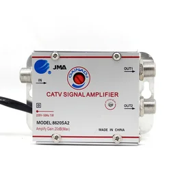 Digital TV Antenna Signal Booster, TV Splitter, cabo ajustável, 1 em 2, 3, 4, 6, 8 Out, 20dB, 45MHz a 860MHz, 220V, 8620SA2