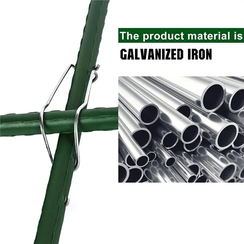 N84r 100 peças fivelas de conexão de treliça de planta, clipes de treliça de estacas de jardim para bastões, estacas de suporte de jardim escalada de plantas