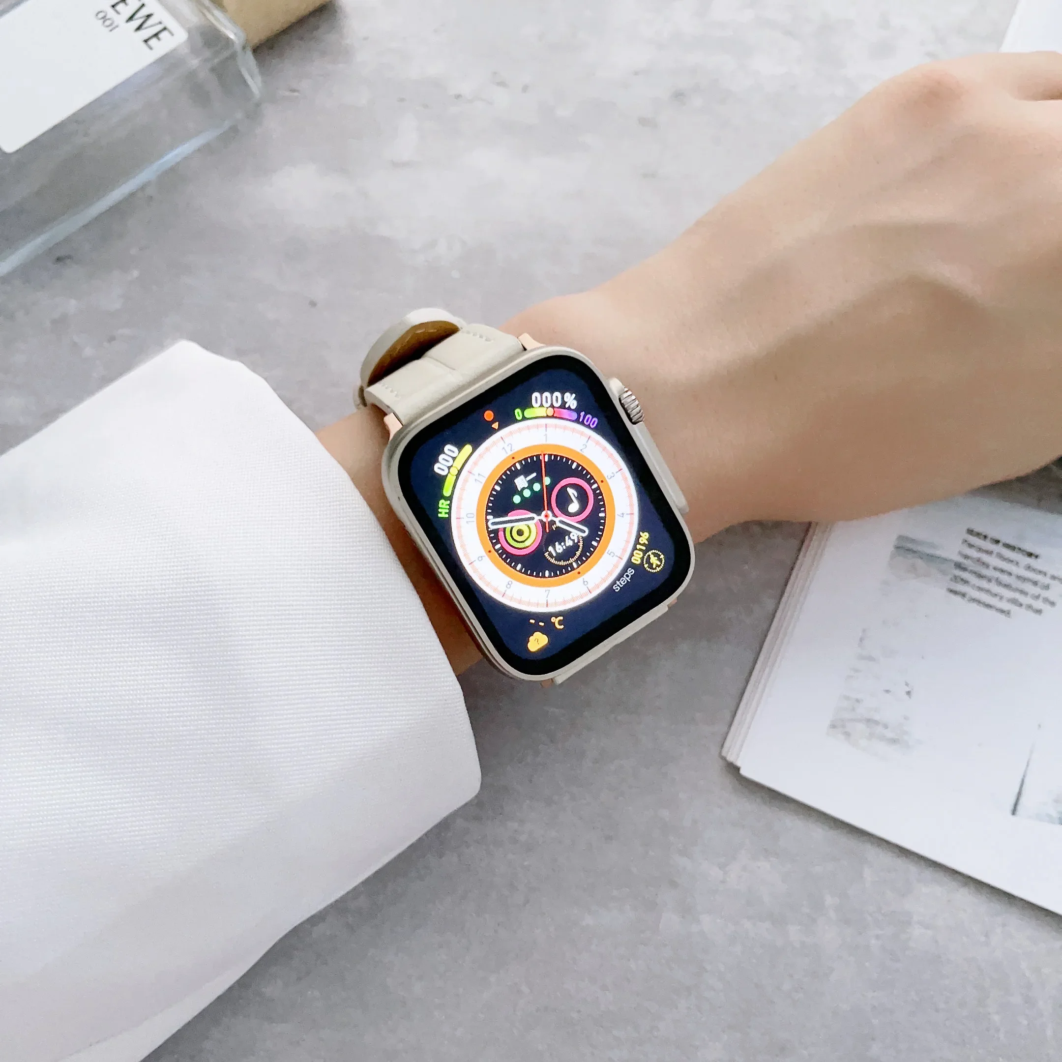 Premium Leather Strap For Apple Watch Ultra 10 9 8 7 6 5 4 Wristband Correa iWatch Series 49mm 45mm 41mm 44mm 42mm 46mm Bracelet