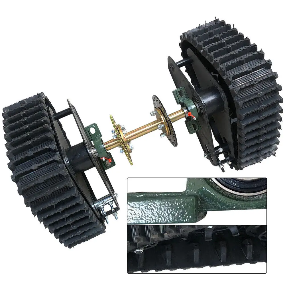 Snow and Sand Wheel Tracks + Rear Axle Kit for Snowmobiles, ATVs, UTVs, Tractors, Lawn Mowers