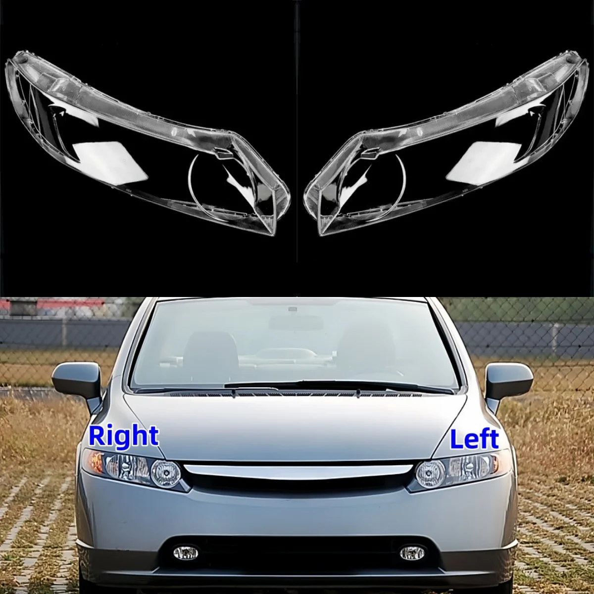 For Honda Civic 2006 2007 2008 2009 2010 2011 Automotive Parts And Accessories Headlight Glass Imported PC Materials Are Used