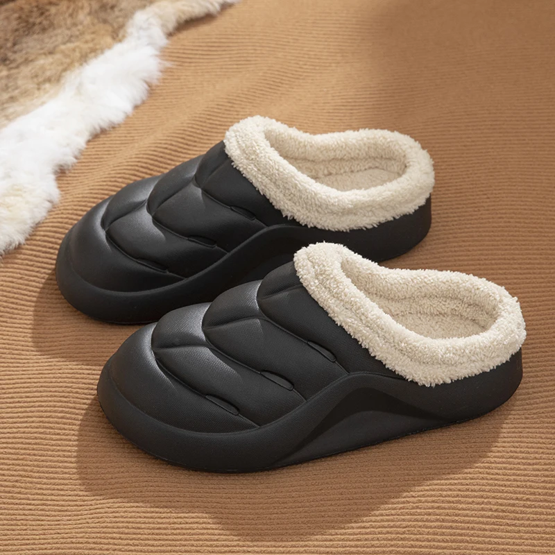 

Xinluo Winter Men's Slippers Cotton Shoes Unisex Trendy Fashion Couple Non-Slip Wear-Resistant Cotton Shoes Trendy Cotton Slippers