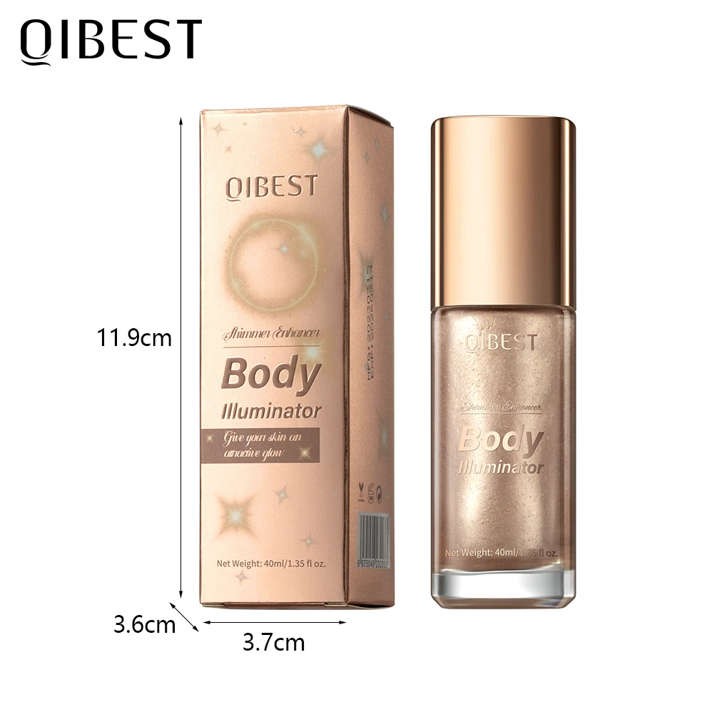 QIBEST 5-Farben-Flüssigkeits-Highlighter für Körper und Gesicht, Glitzer, Make-up, Glühen, Gesichtskontur, Schimmer, Illuminator, Ingwer-Highlight-Kosmetik