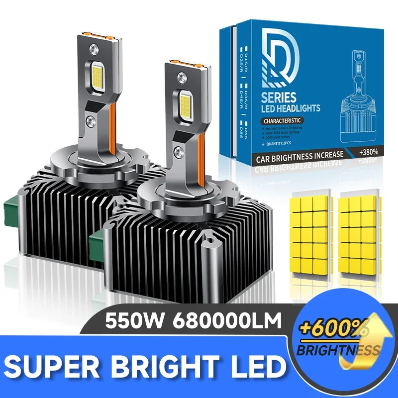 

Светодиодные фары D1S D3S 680000 лм, автомобильные лампы D4S D2S D8S Canbus, двухсторонние 550 Вт, автомобильные лампы D1R D2R D3R D4R, аналог ксеноновых ламп HID 1:1