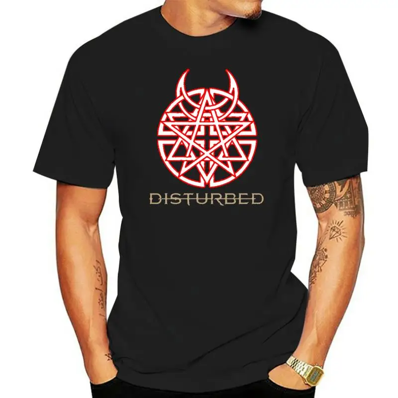 Disturbed Hardcore Metal Band Logo Men'S Black T-Shirt Size S-2Xl B Summer O Neck Tops Tee Shirt