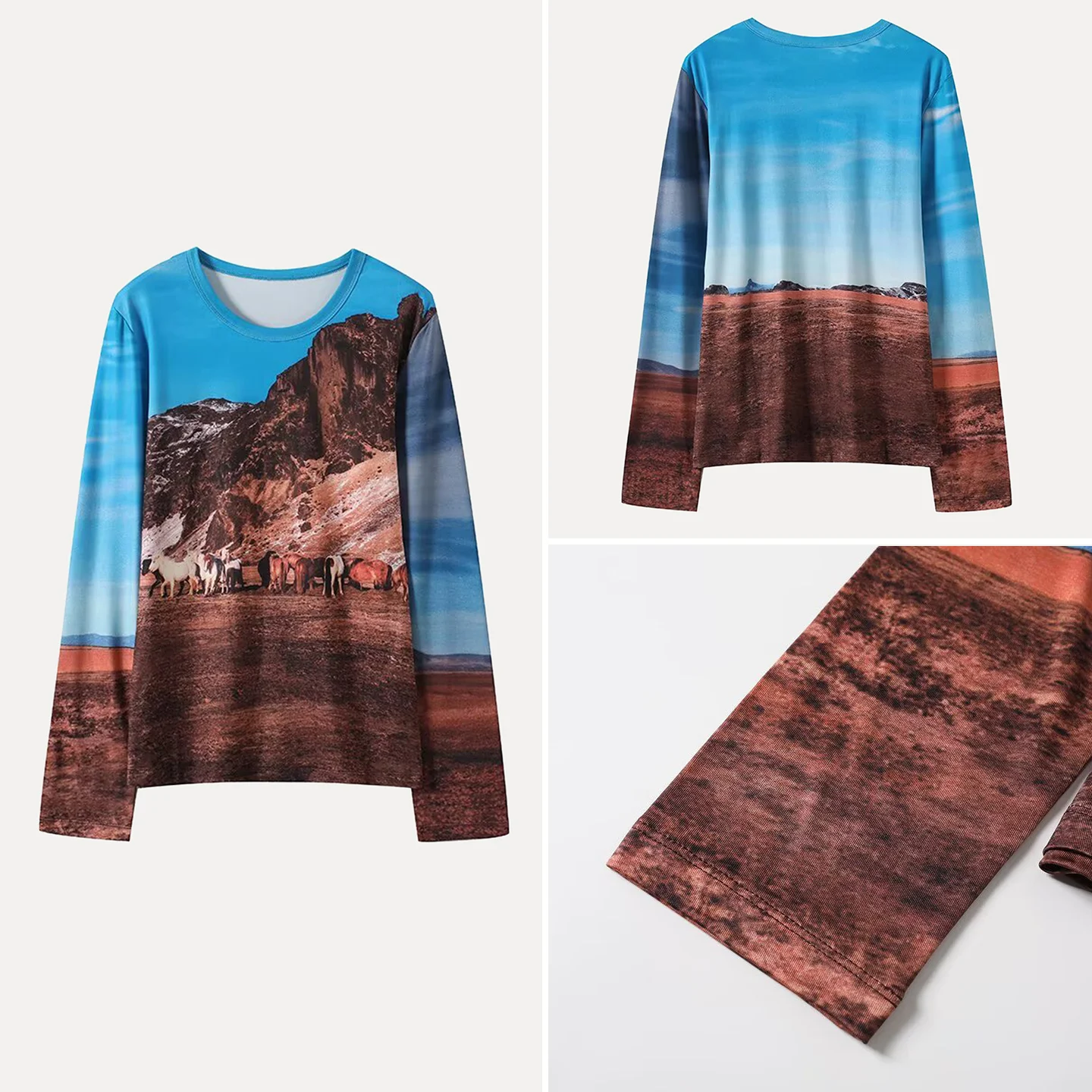 

2025 Autumn New Sle Women's Faion Personali Loose Commute Simple Print Sweatirt Casual Loose Long Sve round Ne