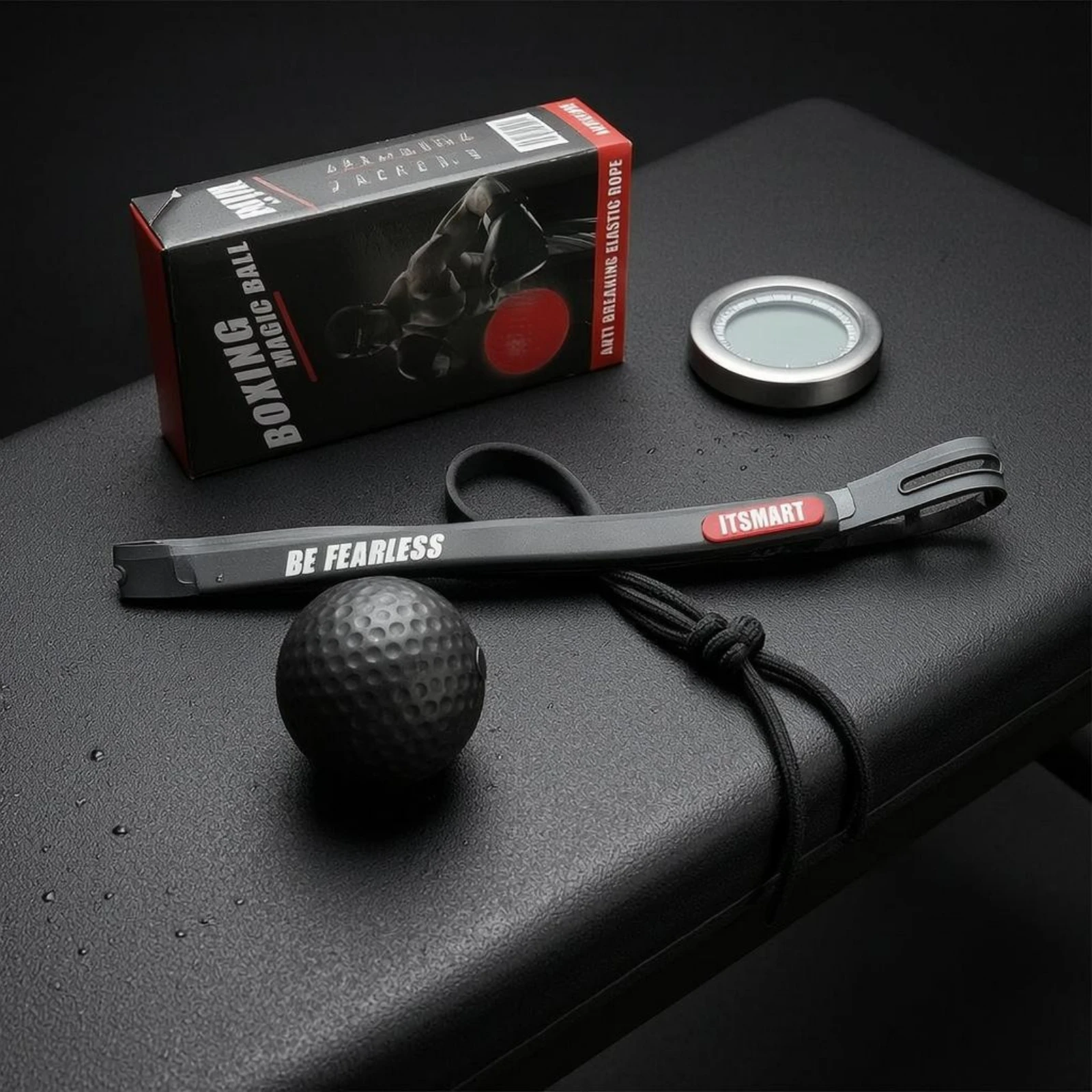 Bandeau de tête avec balle de réaction texturée pour entraînement sportif, cordon élastique texturé