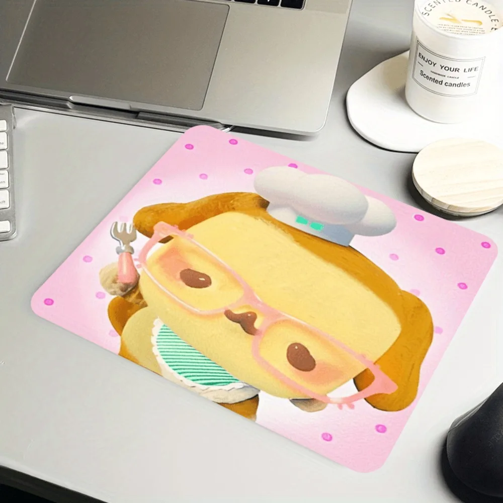 Kawaii Chef Toast Dog Mouse Pad, Pink Cute Desk Mat, Non-Slip Office Gaming Decor