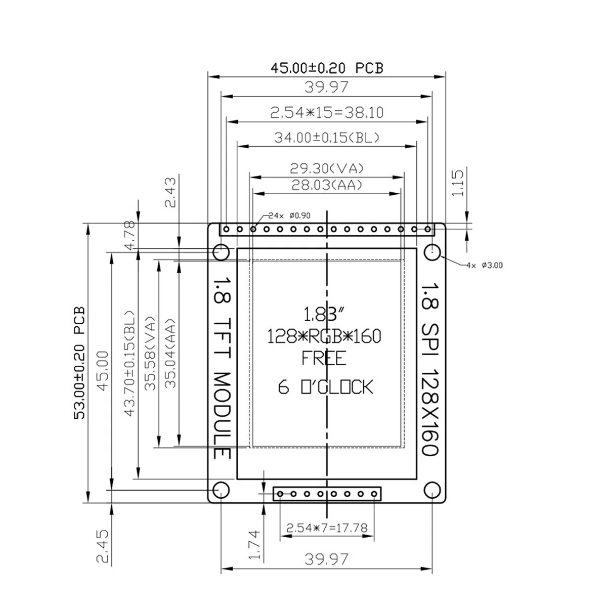 Picture 5: 1.8 Inch Serial SPI TFT LCD Module 128x160 Display PCB Adapter IC Dot Matrix 3.3V 5V IO Inerface Cmmpatible For Arduino