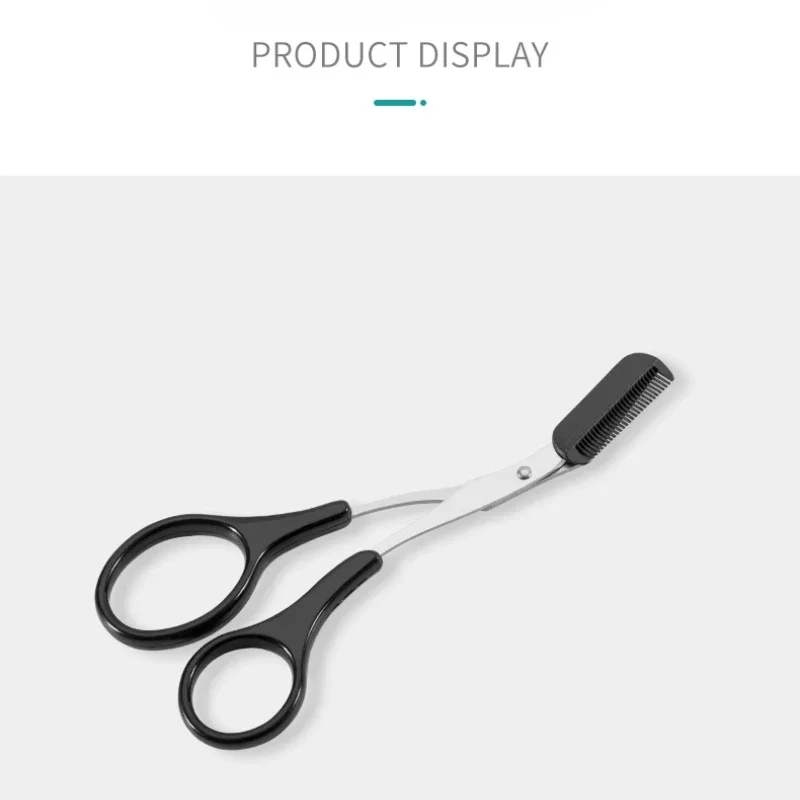 1Pc Veilige Wenkbrauw Trimmer Zwarte Wenkbrauw Schaar Met Kam Ontharing Scheerapparaat Wenkbrauwen Vormgeven Make-Up Tool Roestvrij Staal 2025