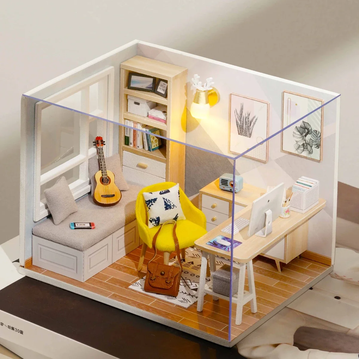 3D Puzzle Assembly Model Doll House  Mini  DIY Small  Kit Making Room Toys, Home Bedroom Decoration with