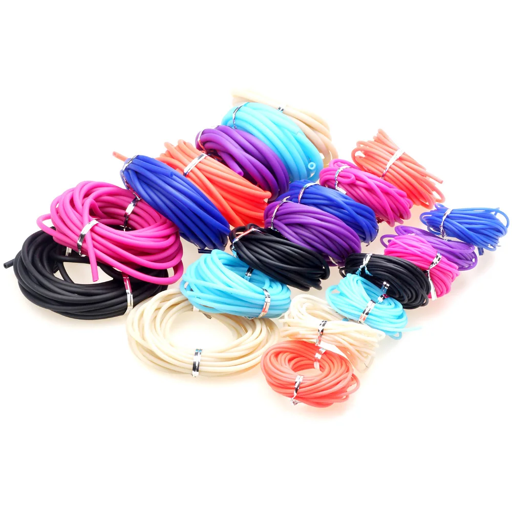 2/3/4MM PVC Color Silicone Hollow Round Tube Soft Rubber Tubing Jewelry Cord Cover Memory Wire DIY Necklace/Bracelet Making