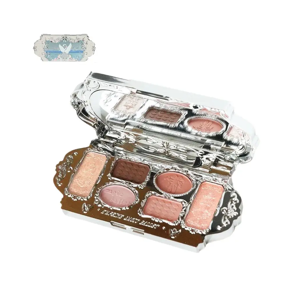 

Портативная палетка теней для век из 6 цветов: матовые, перламутровые и глиттерные оттенки для путешествий и коррекции макияжа