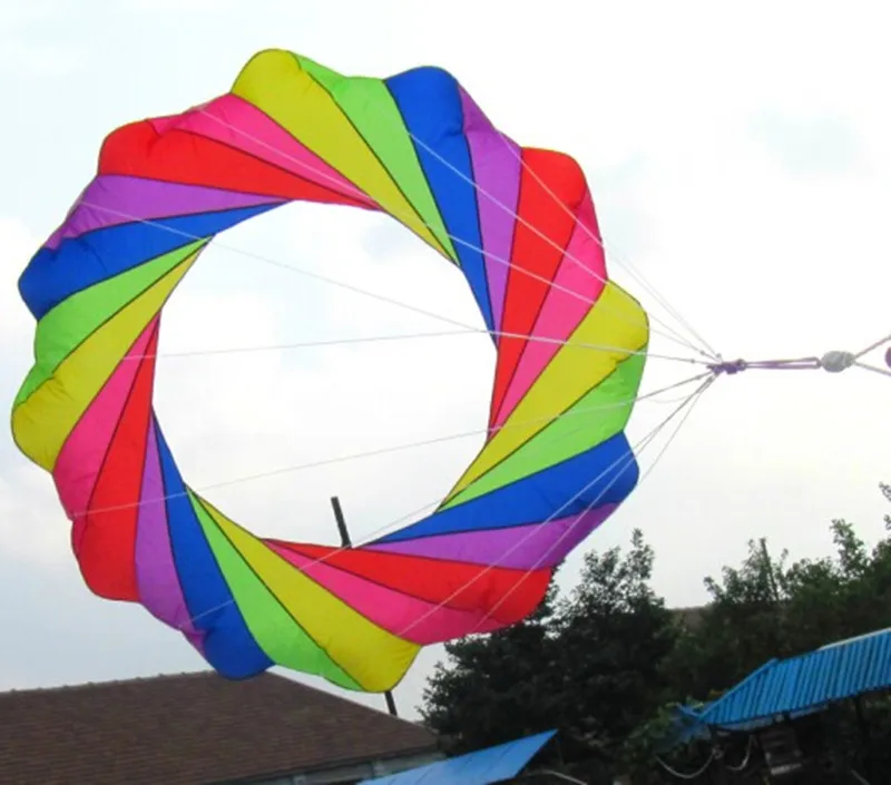 free shipping 2m ring kite flying windsocks kite outdoor play cerf volant enfants carrete de cometa peonzas con cuerda hoka fun