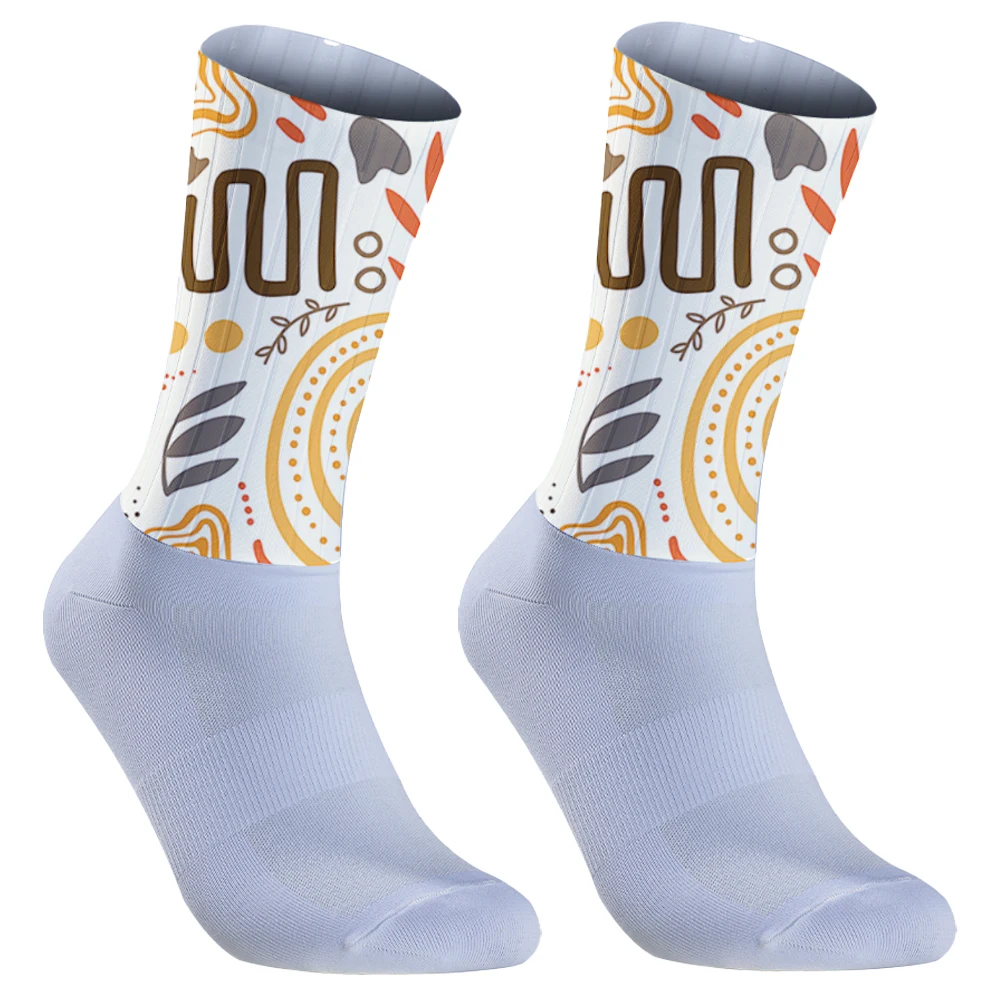 Muster Sommers port Rad socken rutsch feste Silikon Pro Outdoor Rennrad Socken Calcetines Ciclismo