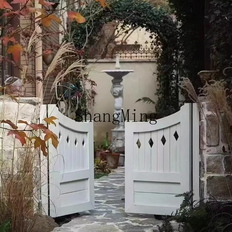 

ZYY anticorrosive wooden door courtyard fence door garden fence door outdoor fence indoor yard