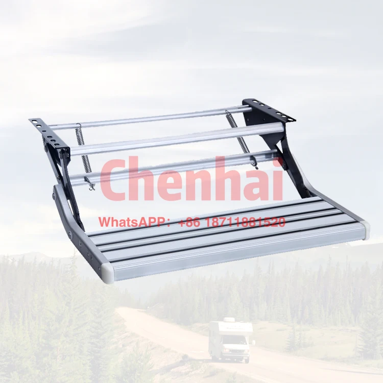 

RV Folding Step Manual Single caravan Step High Tensile Aluminum Alloy Motorhome Step with Durable Quality