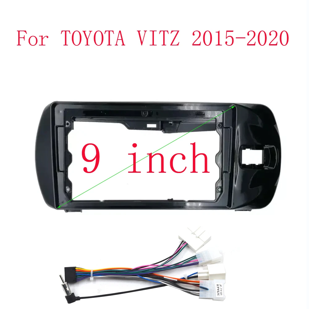 9 Inch Car Frame Fascia Adapter Android Radio Audio Dash Fitting Panel Kit For Toyota Vitz 3 XP130 Yaris 2015-2020