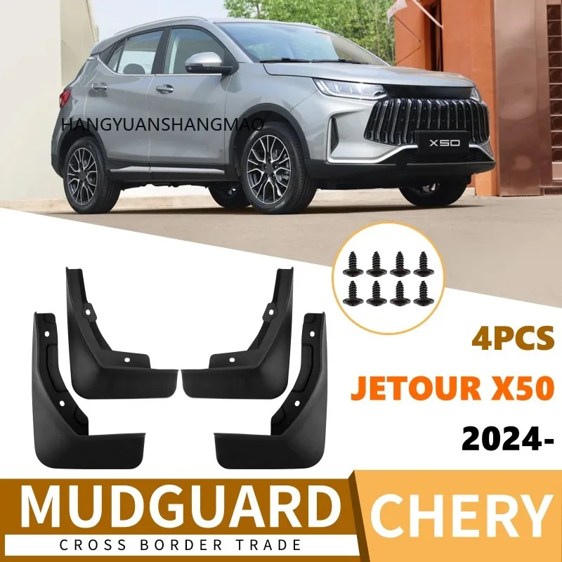 

for Chery Jetour X50 2024 2025 Car Tire Mud Flaps Accessories Exterior Styling Modification Protection Splash Guards ABS black