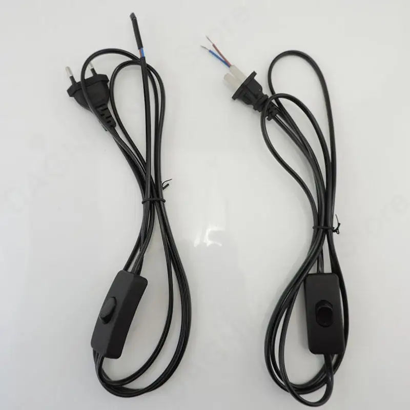 303 Online Switch US EU Extension Connector Cable Wiring AC Power Supply Cord Desktop LED Lighting Cable 1.8m V27