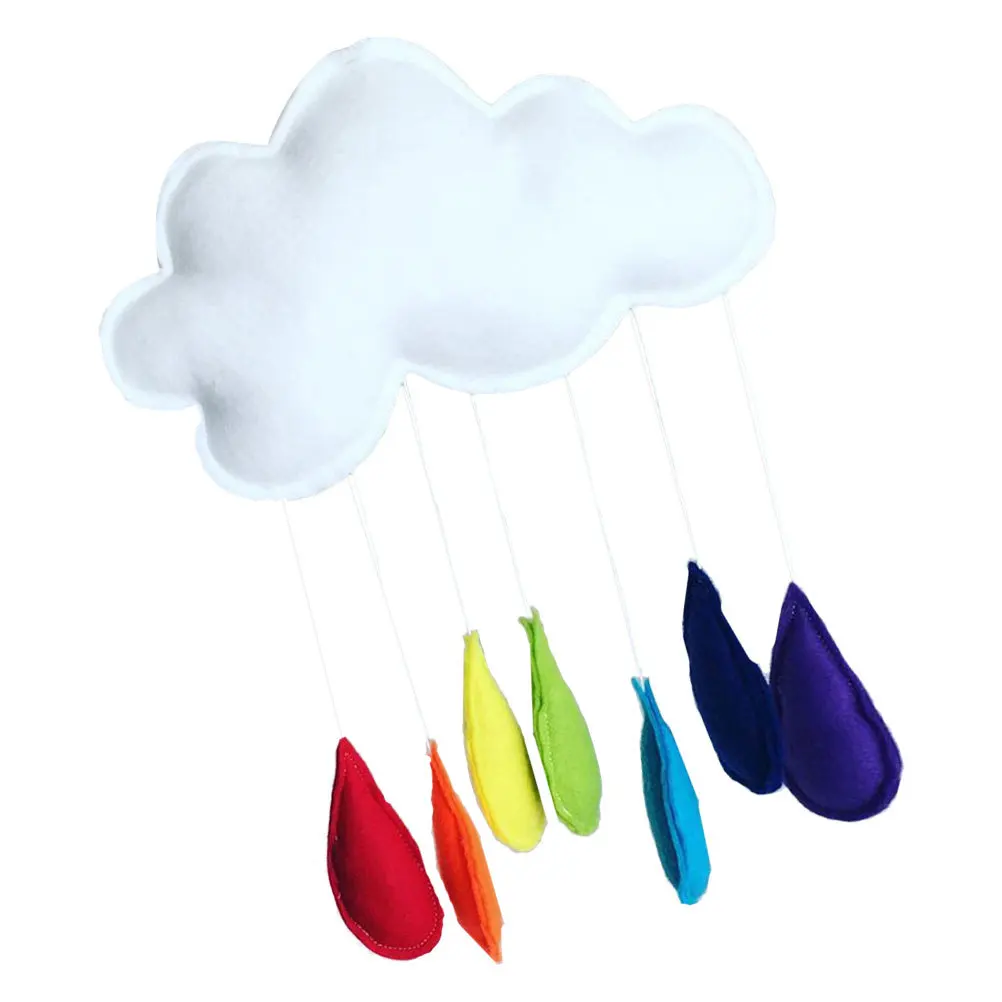 Pendentif nuage arc-en-ciel, décor suspendu pour chambre d'enfants, tente, Art mural, fil de coton en feutre, Durable et créatif pour bébé