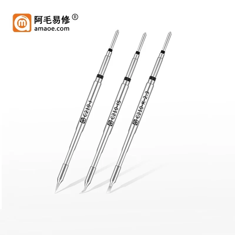 AMAOE C210 C245 Soldering Iron Tips Series Curve Sharp Blade for Original JBC T210 Handle SUGON T3602 GVM Aixun Welding