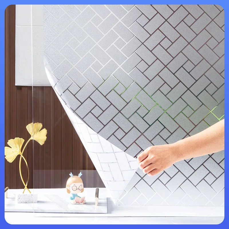 Static Electricity Bathroom Glass Film Window Privacy Film Sunshade Film Sun Protection Film And UV-Resistant Window Stickers.