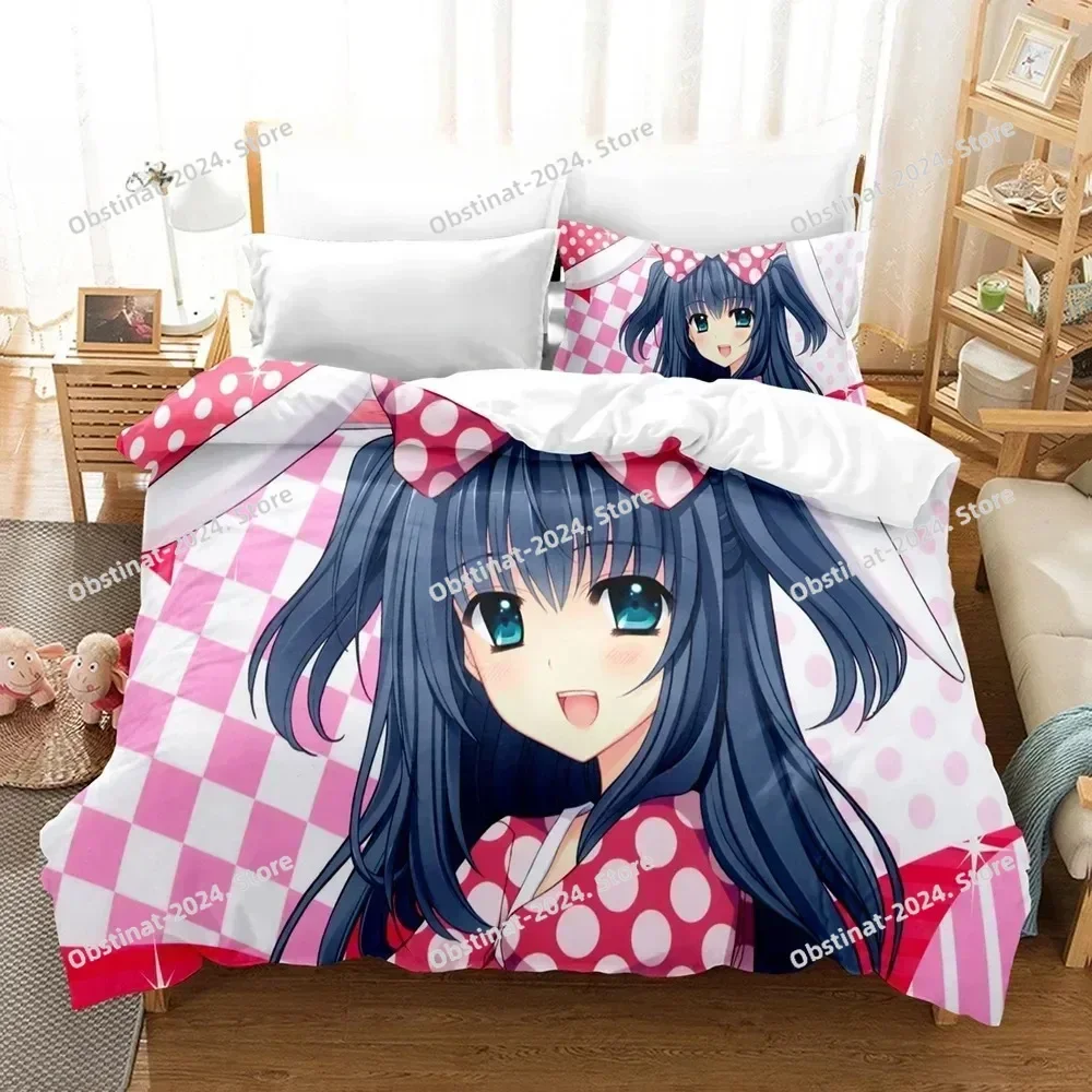 New Kawaii Girls Yae Sakura (Shuffle!) Bedding Set Printed With Pillowcase Bed Duvet Cover Single Double Queen Super King Size