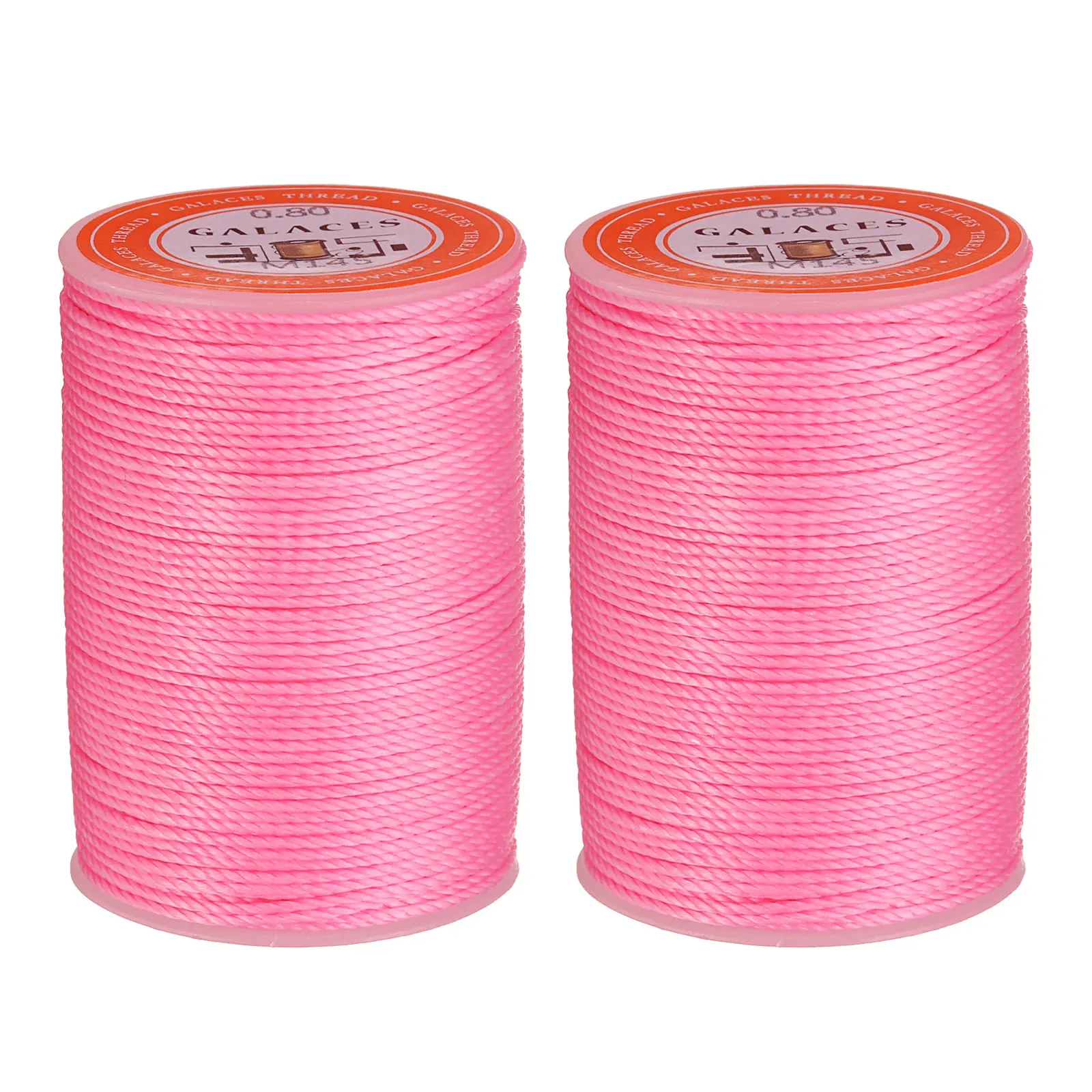 Round Leather Sewing Waxed Thread, 55m/60 Yards Polyester Wax String, 0.80mm Wax Stitching Cord for Bookbinding, Braided, 2pcs
