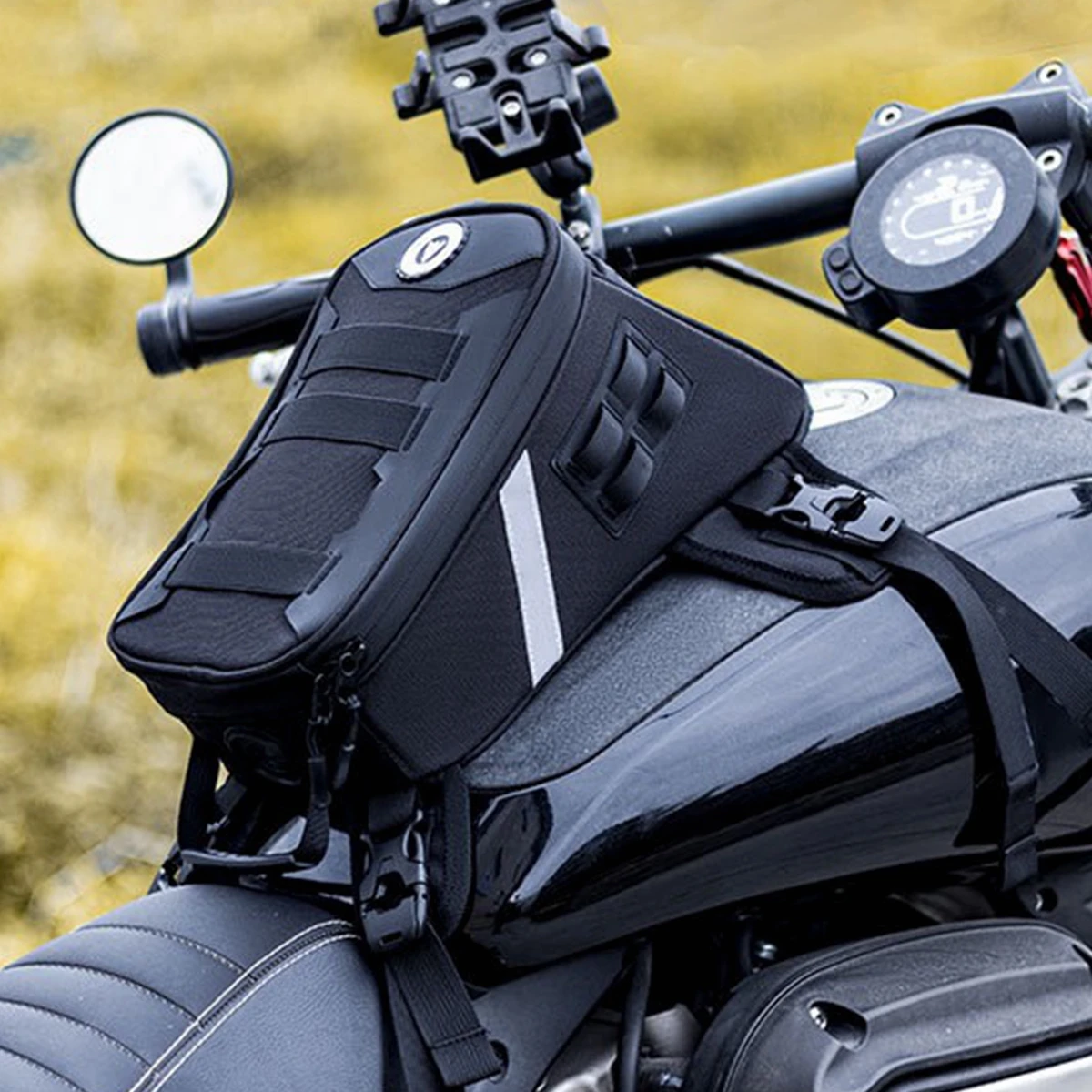 Motorrad-Tanktasche, Motorrad-Vordersitztasche mit wasserdichtem Regenschutz, 5L Motorrad-Kraftstofftank-Gepäcktasche, Umhängetasche