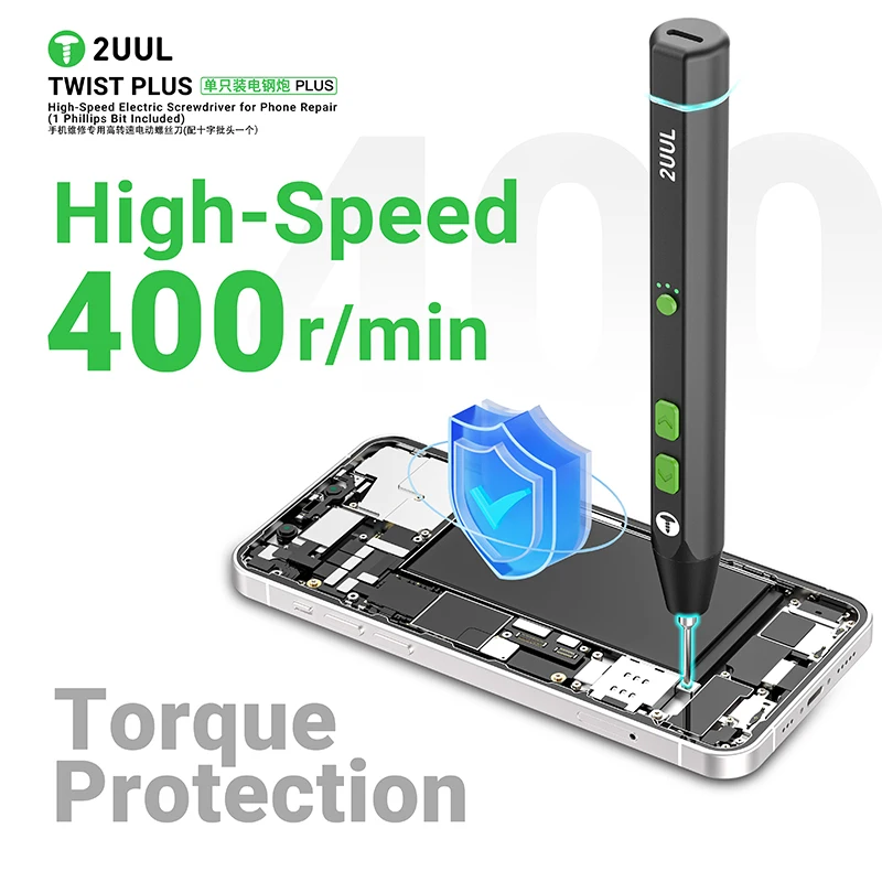 2UUL SD16 Twist Plus Electric Screwdriver with Phillip Bit High-Speed Electric Screwdriver for Phone Repair Screwdriver