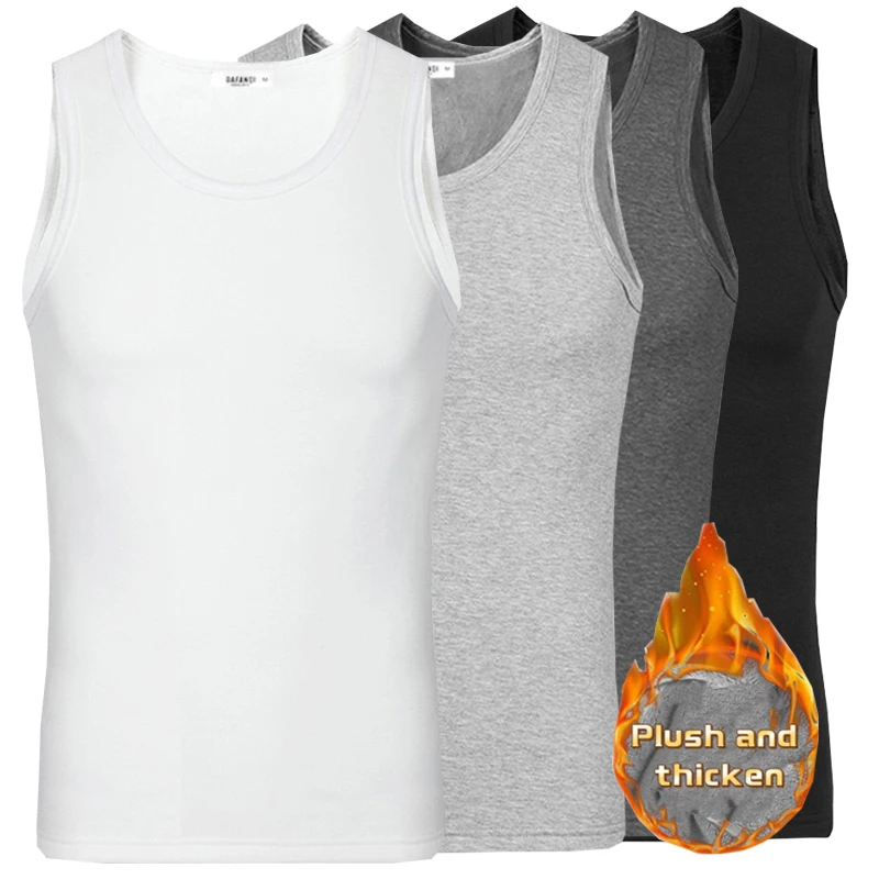

2 шт., мужская теплая майка, мужская зимняя термоформующая мужская жилетка большого размера, удобная бархатная теплая майка для подростков