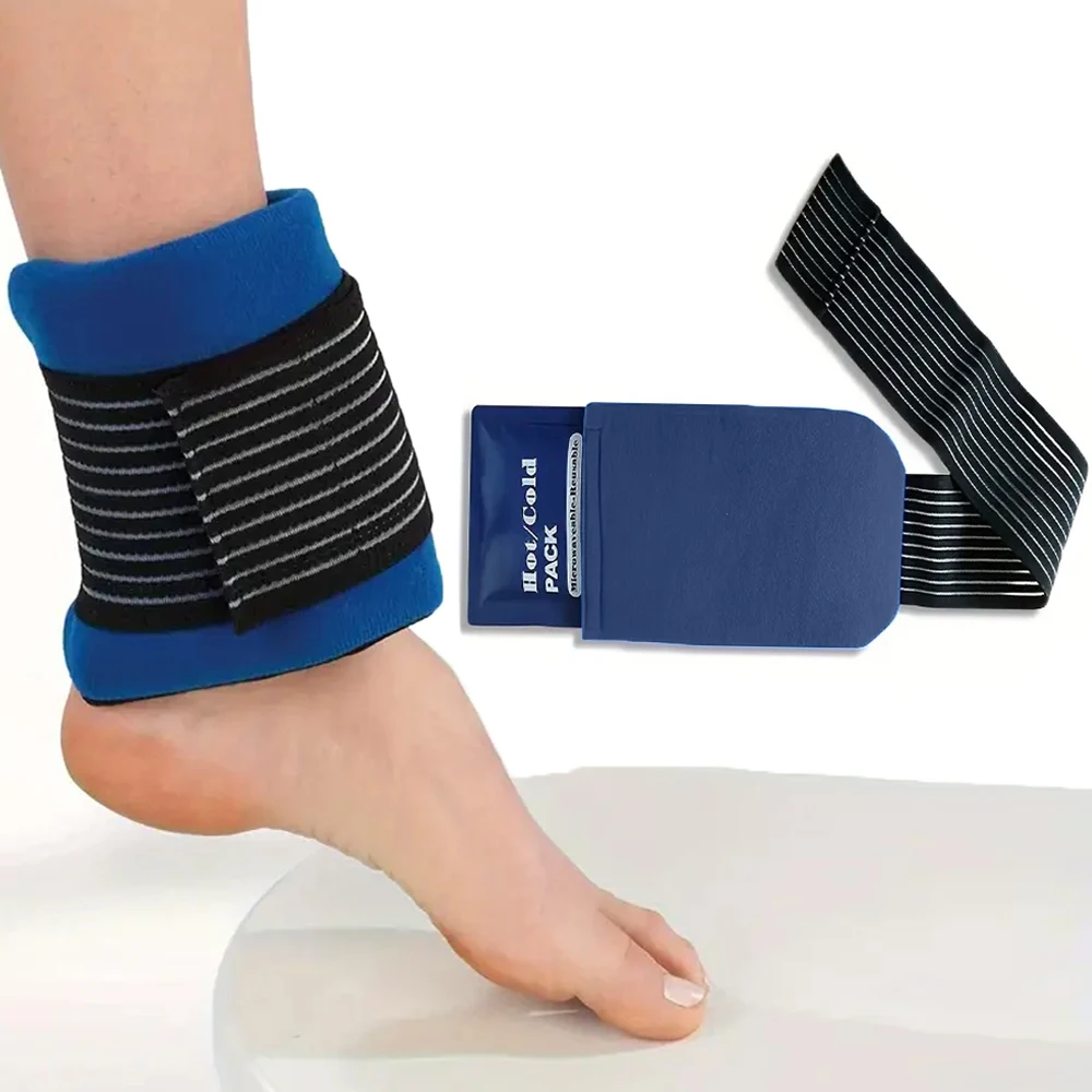 Ice Pack with Elastic Strap Reusable Cold Hot Therapy Packs for Sport Injury First Aid Knee Back Wrist Shoulder Arm Pain Relief