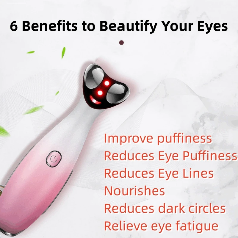 جهاز التجميل RF المحمول الضوء الأحمر LED الاهتزاز الدافئ مدلك العين للوجه لشد الجلد ورفع الهالات السوداء #6