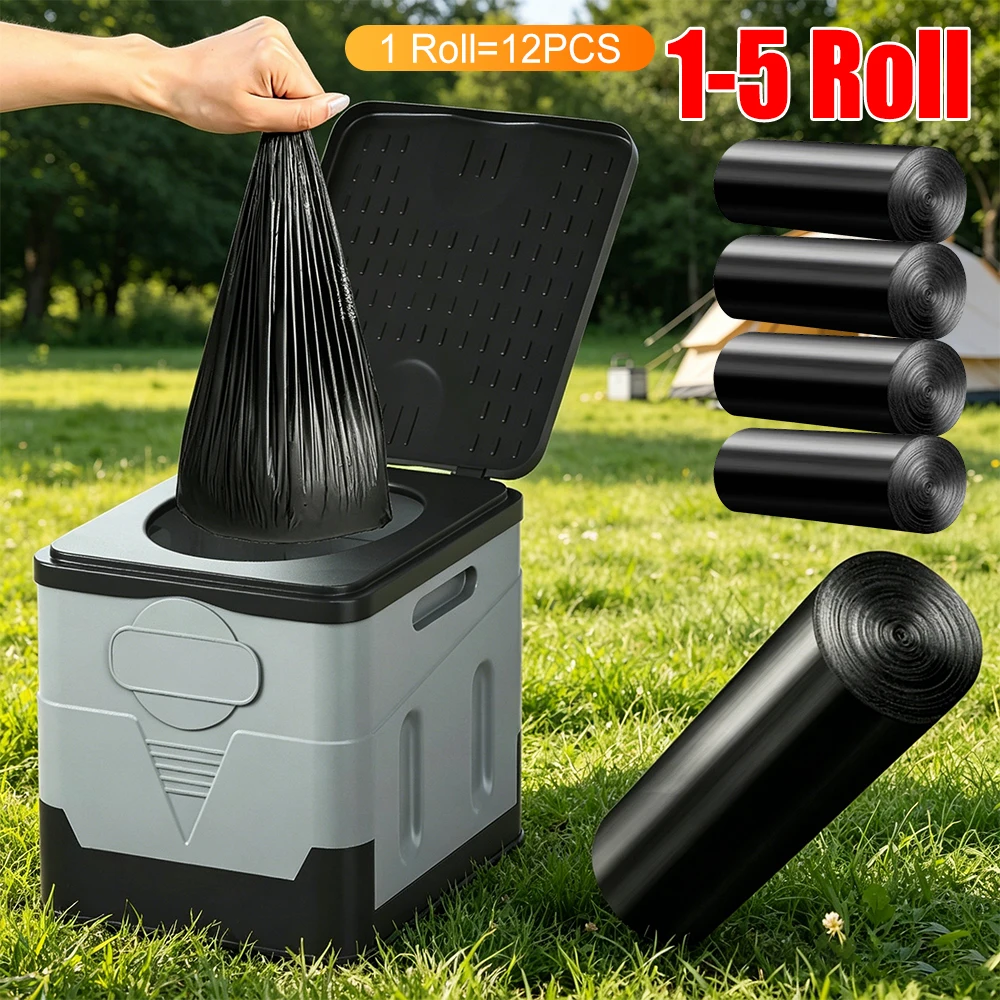 1–5 Rollen Camping-Toiletten-Müllbeutel, biologisch abbaubare Einweg-Müllbeutel, Outdoor-Camp-Klapptoilette, Camping-Reisezubehör