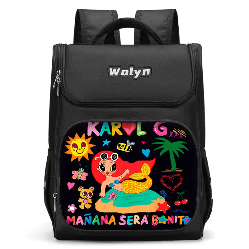 Karol G Manana Sera Bonito Grand Sac à Dos pour Enfant, Garçon, Fille, Cartable d'École pour Homme, Femme, Voyage, Durable, Multi Compartiments