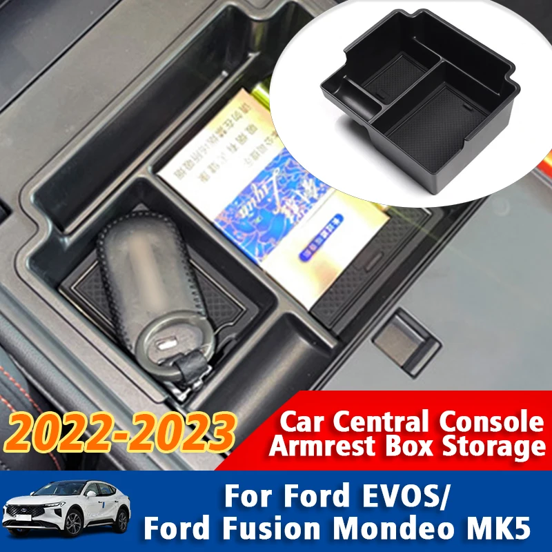 

For Ford Fusion Mondeo MK5 2022 2023 Ford EVOS Center Armrest Storage Box Interior Accessories Center Console Organizer Holder