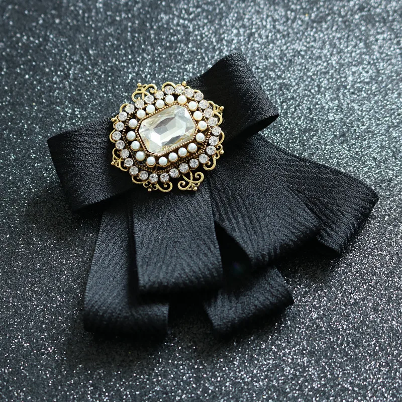 Moda męska damska muszka brytyjski wielowarstwowy kwiat na szyję koreański wersja żonaty pan młody ślub Handmade Crystal Bowtie — zdjęcie 7