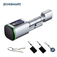 Zemismart BLE Smart Electronic DoorLock Work with Tuya DIY Cylinder Core Fingerprint APP Keys IC Card Unlock for Home Hotels