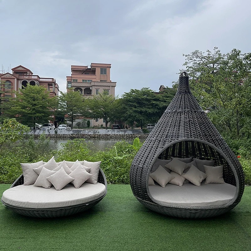 

Xuting outdoor leisure rattan sofa outdoor Internet celebrity creative bird's nest homestay villa outdoor rattan reclining bed f