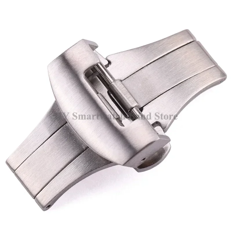 20mm 22mm Butterfly Buckle for Panerai Strap Buckle Solid Stainless Steel Silver Black Deployment Clasp Matte Clasp Replacement