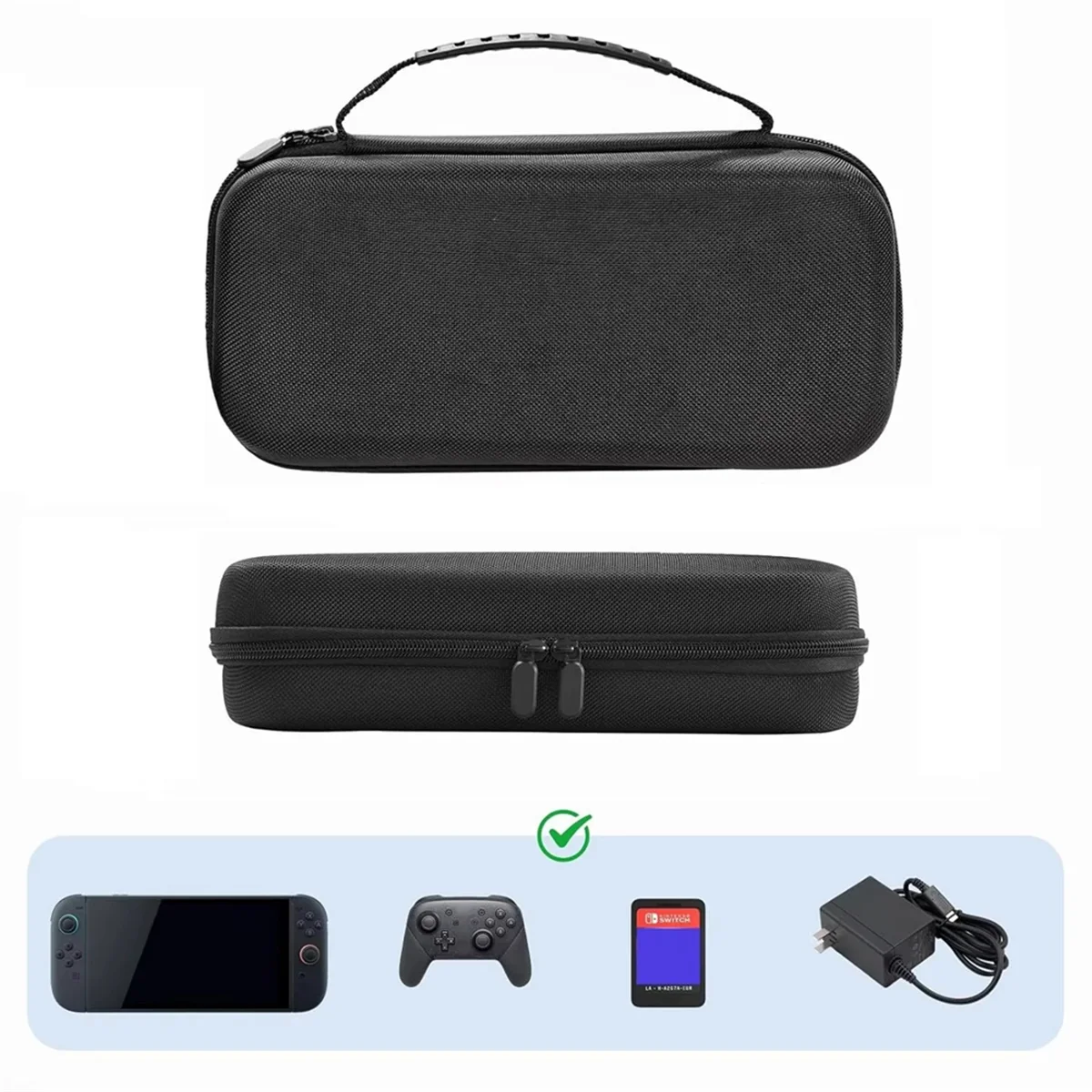 AT59 Carrying Case for Nintendo Switch 2 2025, EVA Travel Pouch with 24 Game Cartridges, Hard Shell Storage Bag Protective