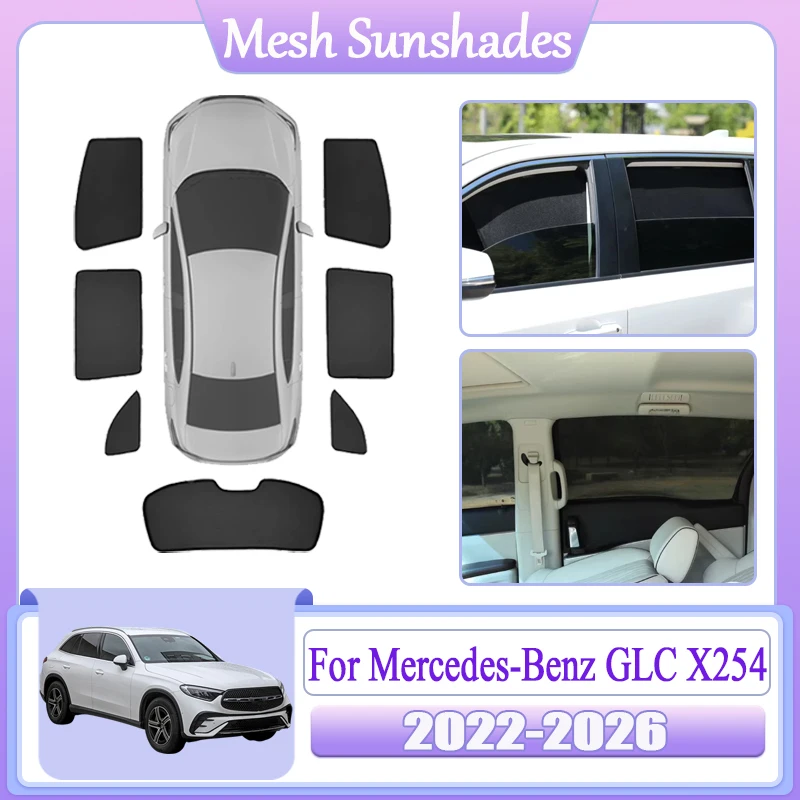 For Mercedes Benz GLC X254 Body Kit 2022~2026 Car Mesh Sunshade Window Visor Sunscreen Privacy Anti-UV Auto Sun Shade Accessorie