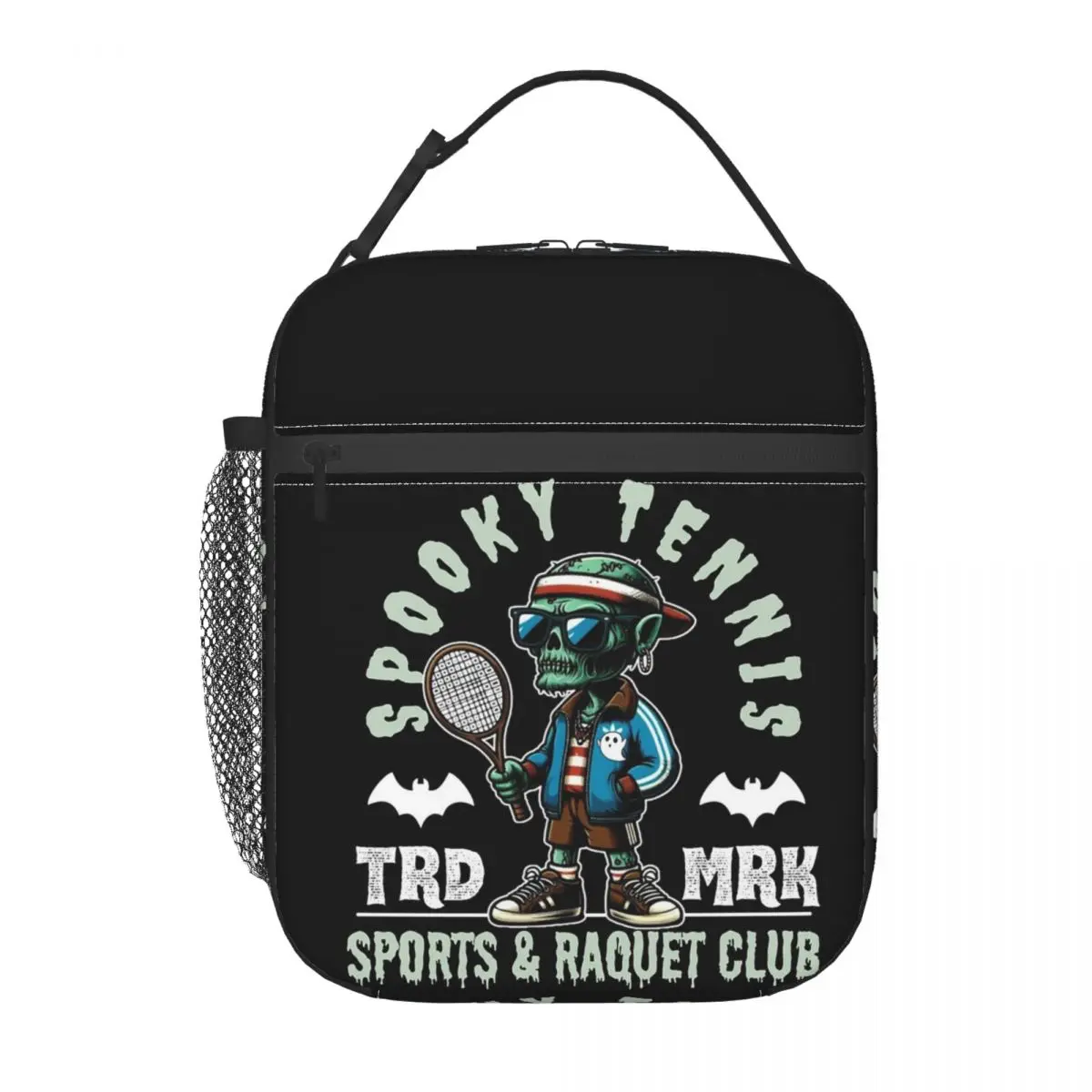Spooky Tennis Sports And Raquet Club Insulated Lunch Bag for Women Kids Portable Food Boxes Thermal Lunch Box Tote