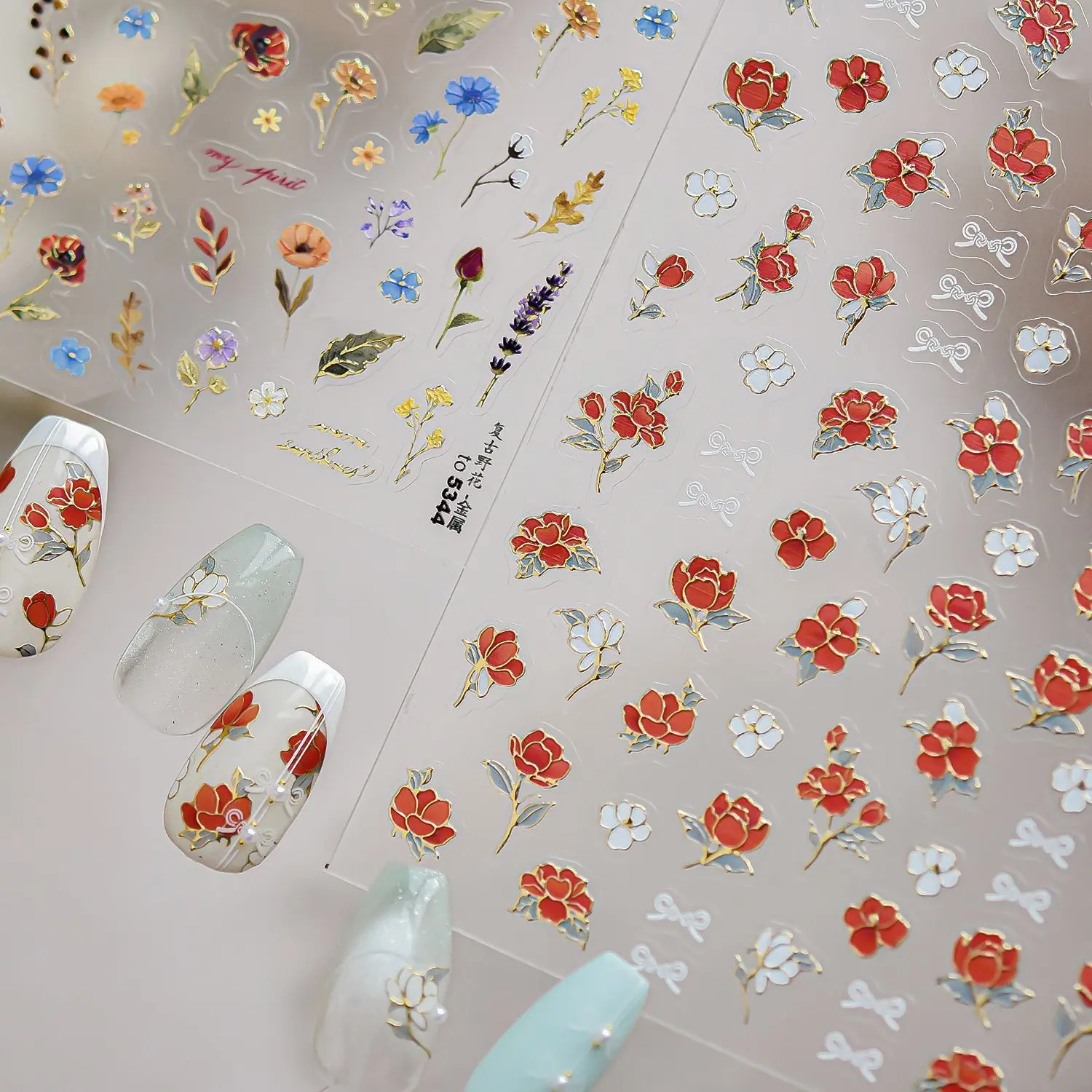 Fiore vivido Fiore di campo Lavanda Giglio Margherita Camelia Fiore di pesco Magnolia Rosa Poesia Chic Frangipani Nail Art Stickers Decalcomanie