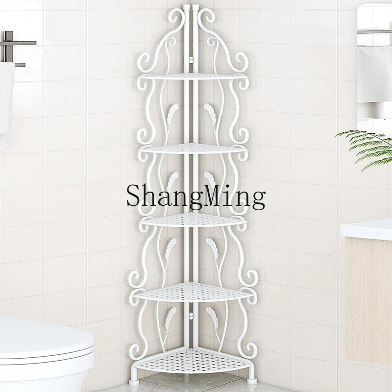 

CL Toilet Shelf Bathroom Triangle Floor-to-ceiling Storage Shelf Artifact Corner Storage