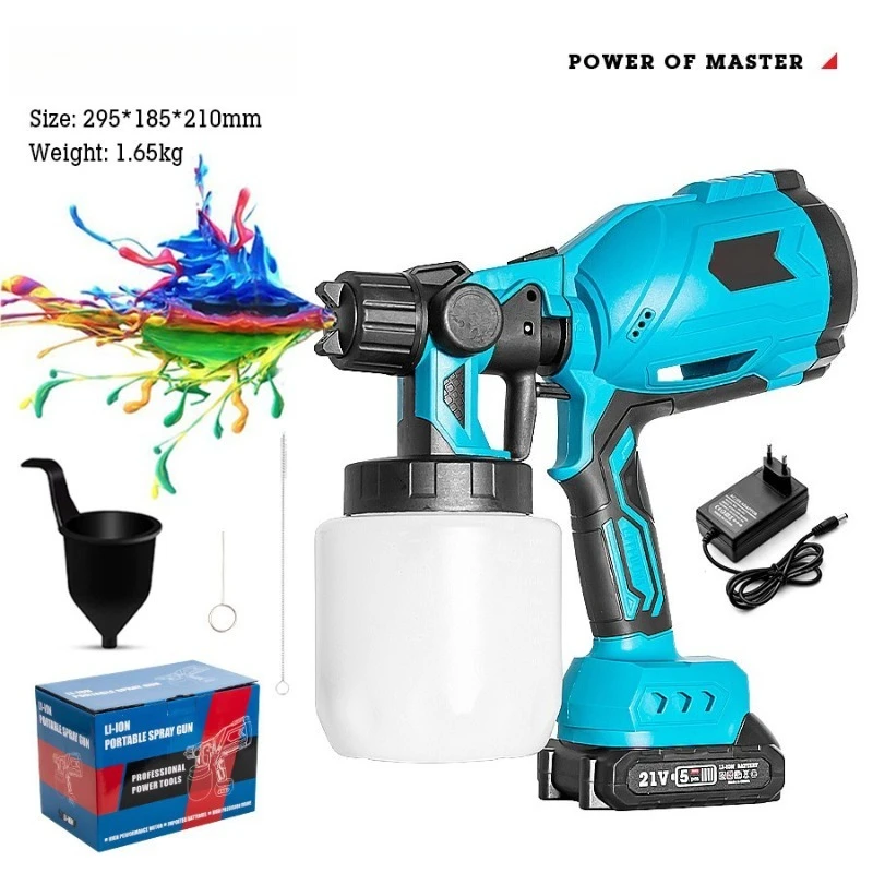 Multifunctional Lithium Battery Spray Gun High Pressure Atomizing Electric Spray Gun Household Wireless Latex Paint Spray Tool