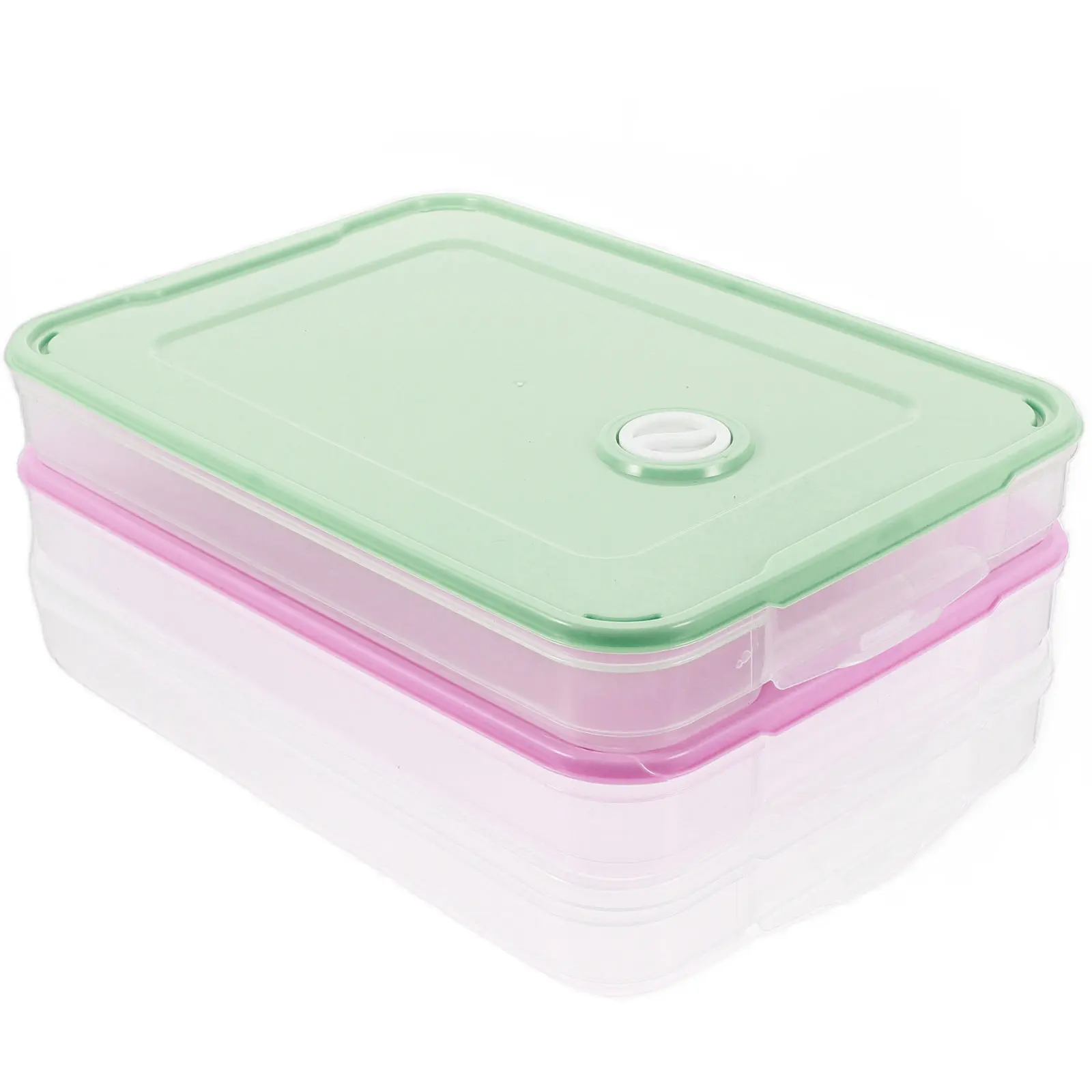 

3Pcs Dumpling Storage Box Set Premium Stackable Fridge Freezer Container Kitchen Food Organizer Bin for Dumplings Wontons and